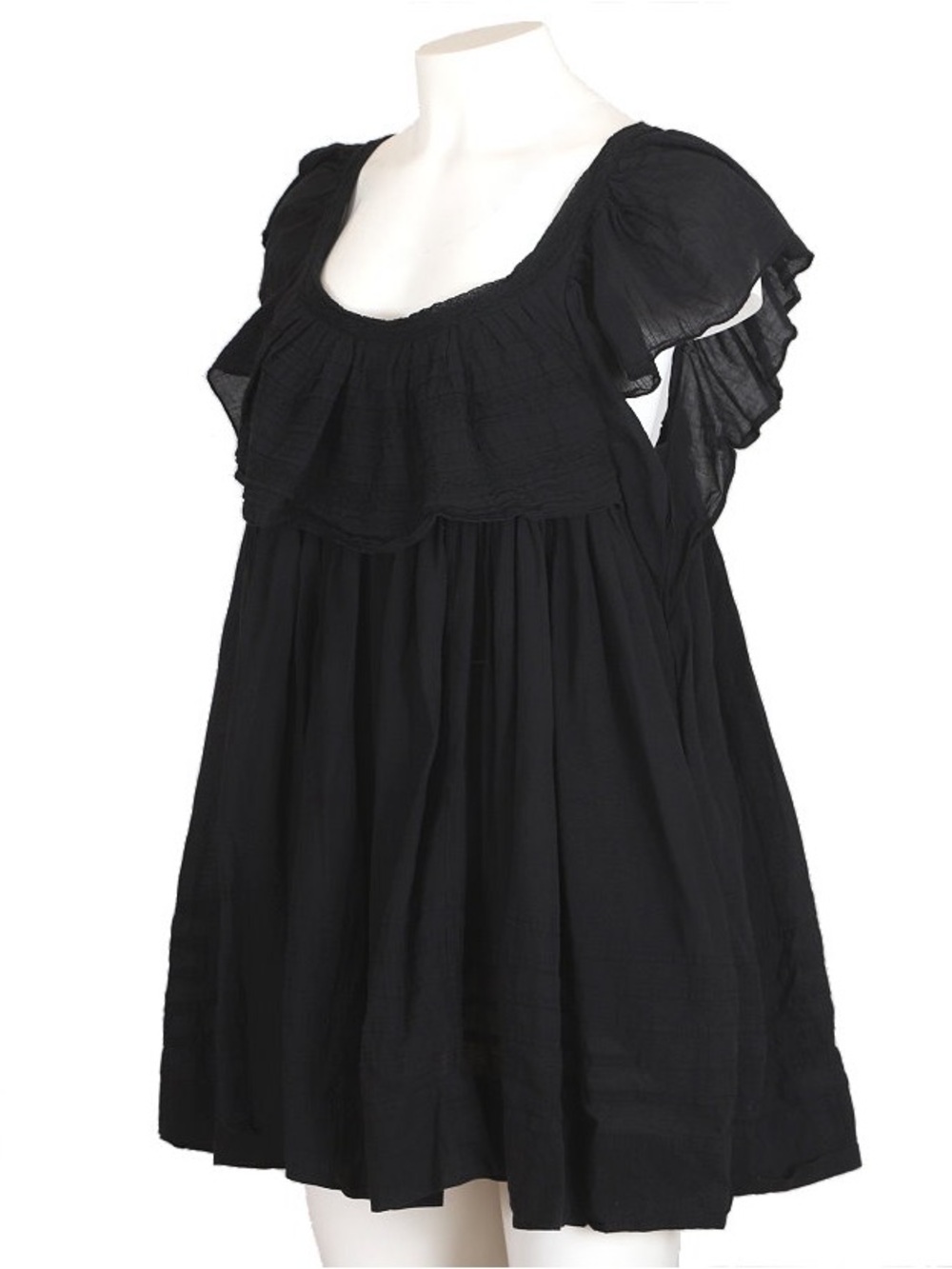 FREE PEOPLE BLACK GAUZE COTTON OPEN BACK SUMMER BEACH DRESS SMALL